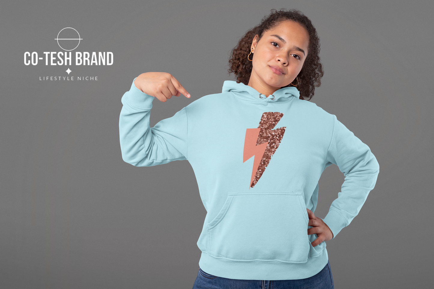 Pink Lightning Unisex fleece hoodie