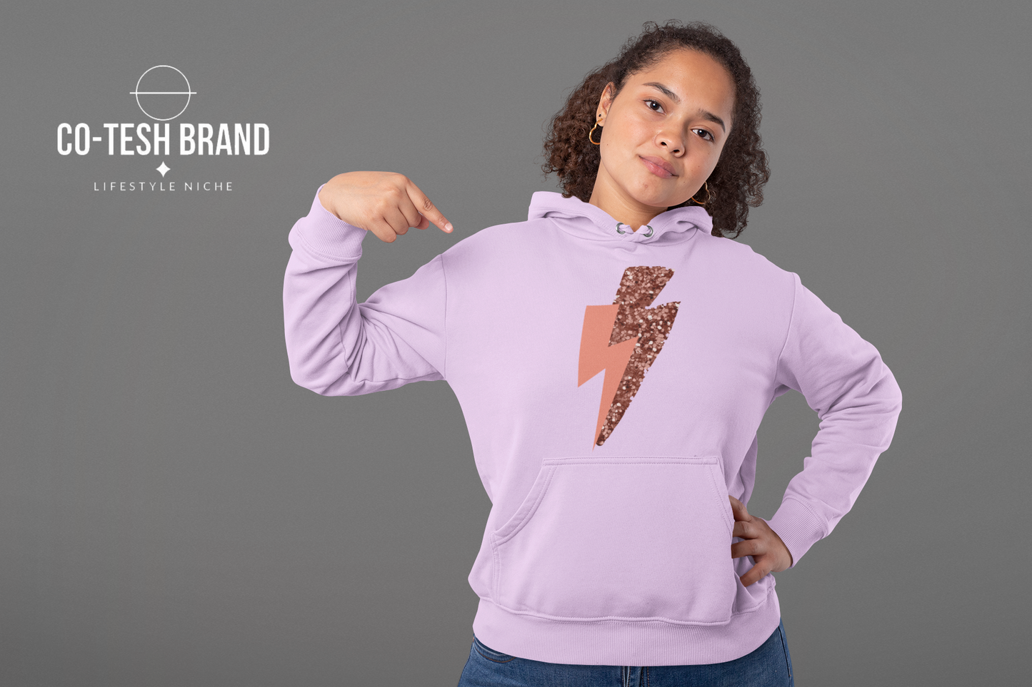 Pink Lightning Unisex fleece hoodie