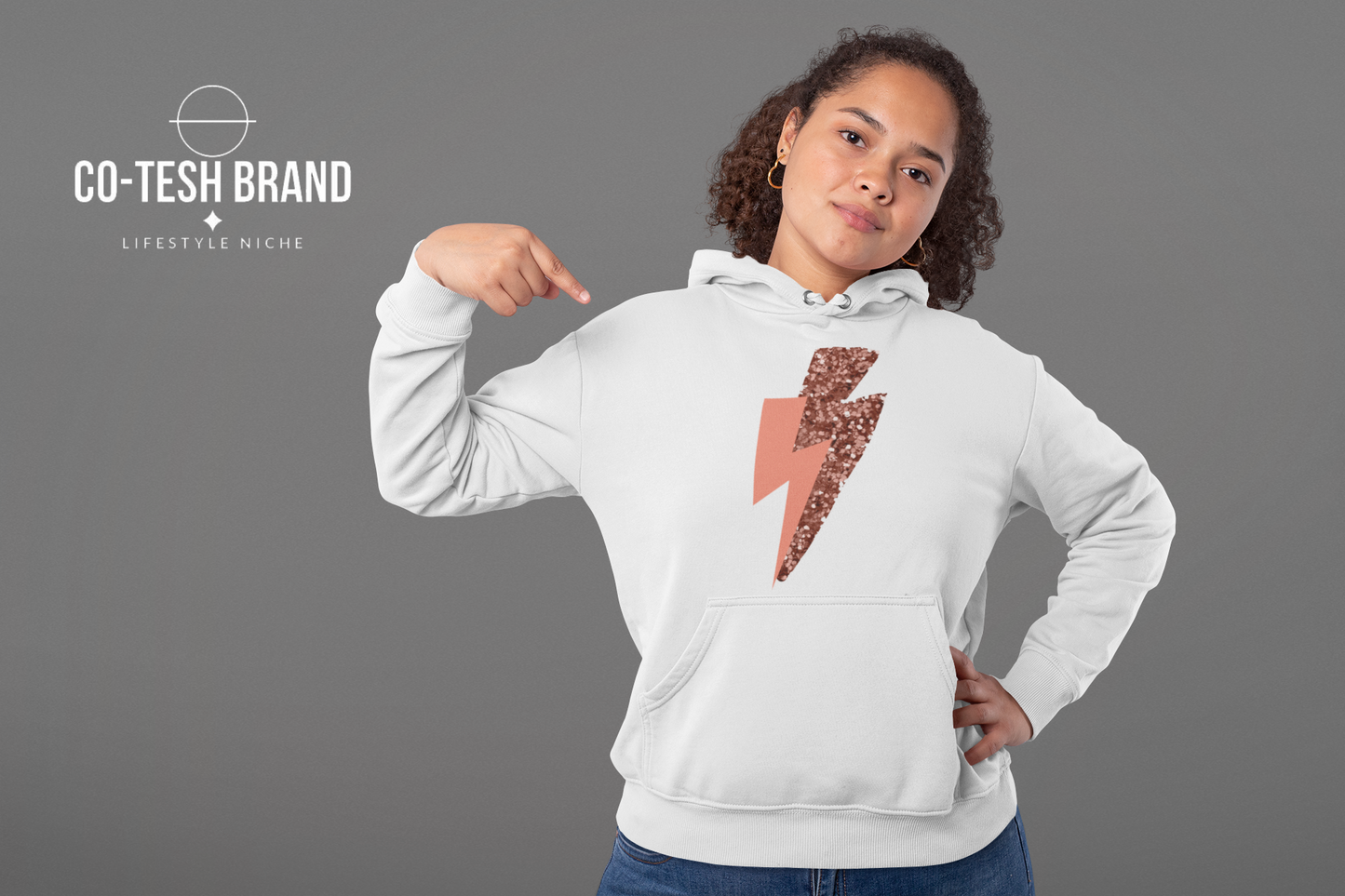 Pink Lightning Unisex fleece hoodie