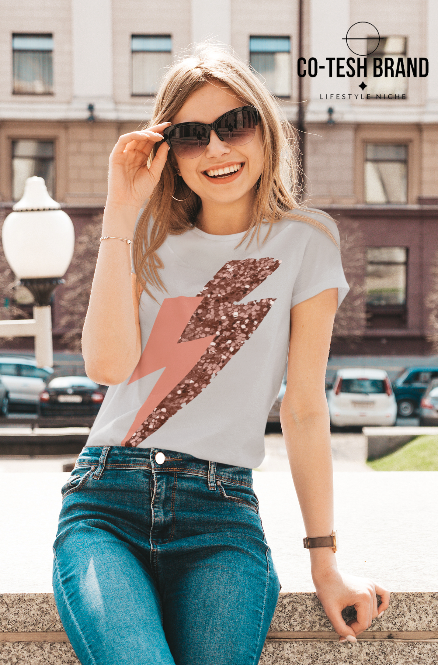 Pink Lightning Short-Sleeve Unisex T-Shirt