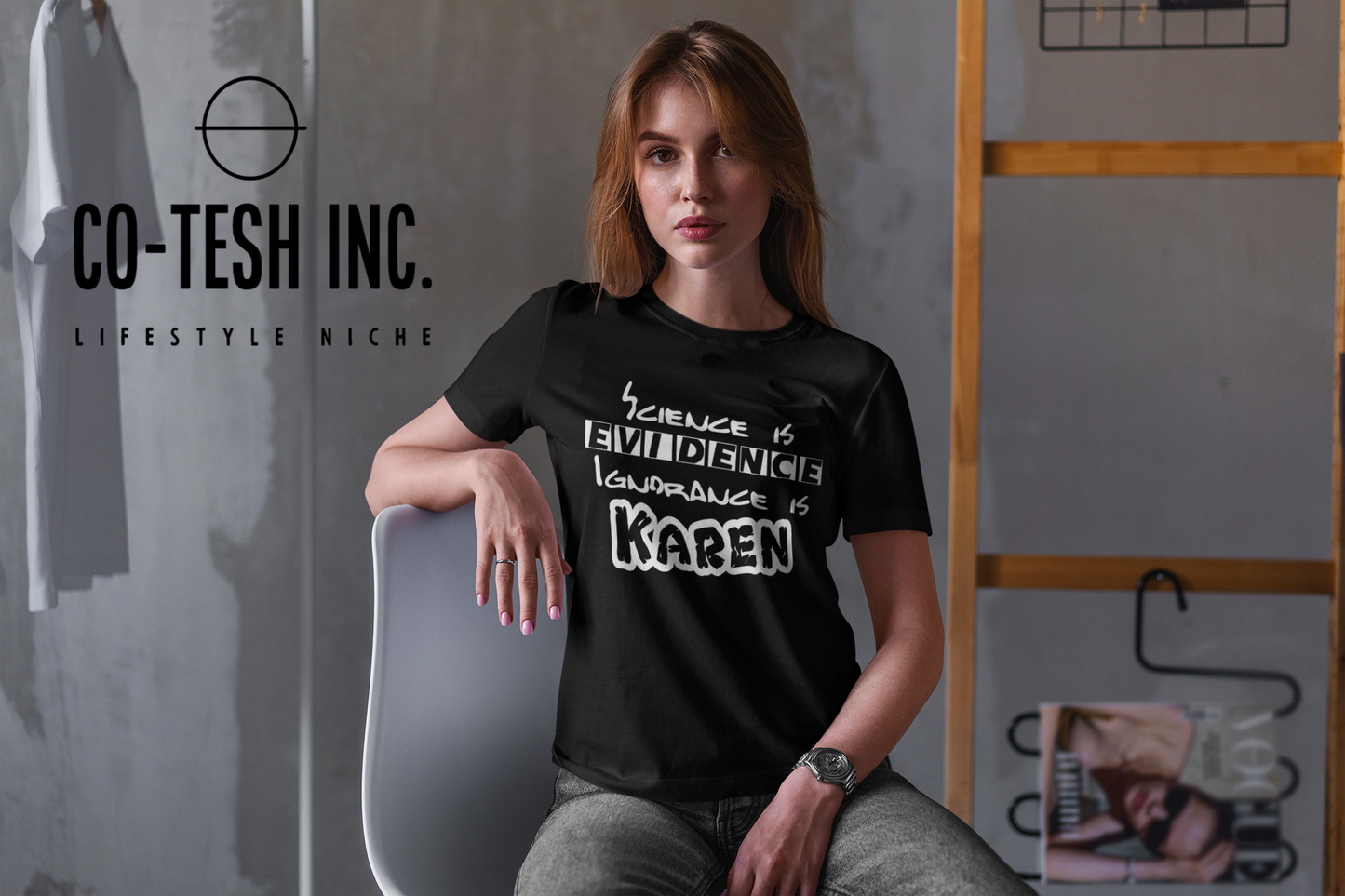 Science is evidence ignorance is Karen Short-Sleeve Unisex T-Shirt | Cotesh | expression tees