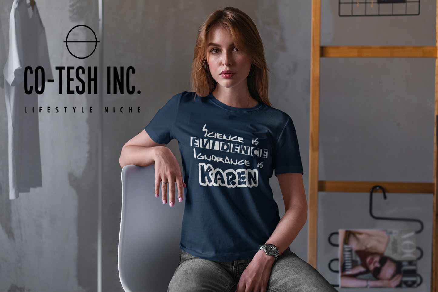 Science is evidence ignorance is Karen Short-Sleeve Unisex T-Shirt | Cotesh | expression tees