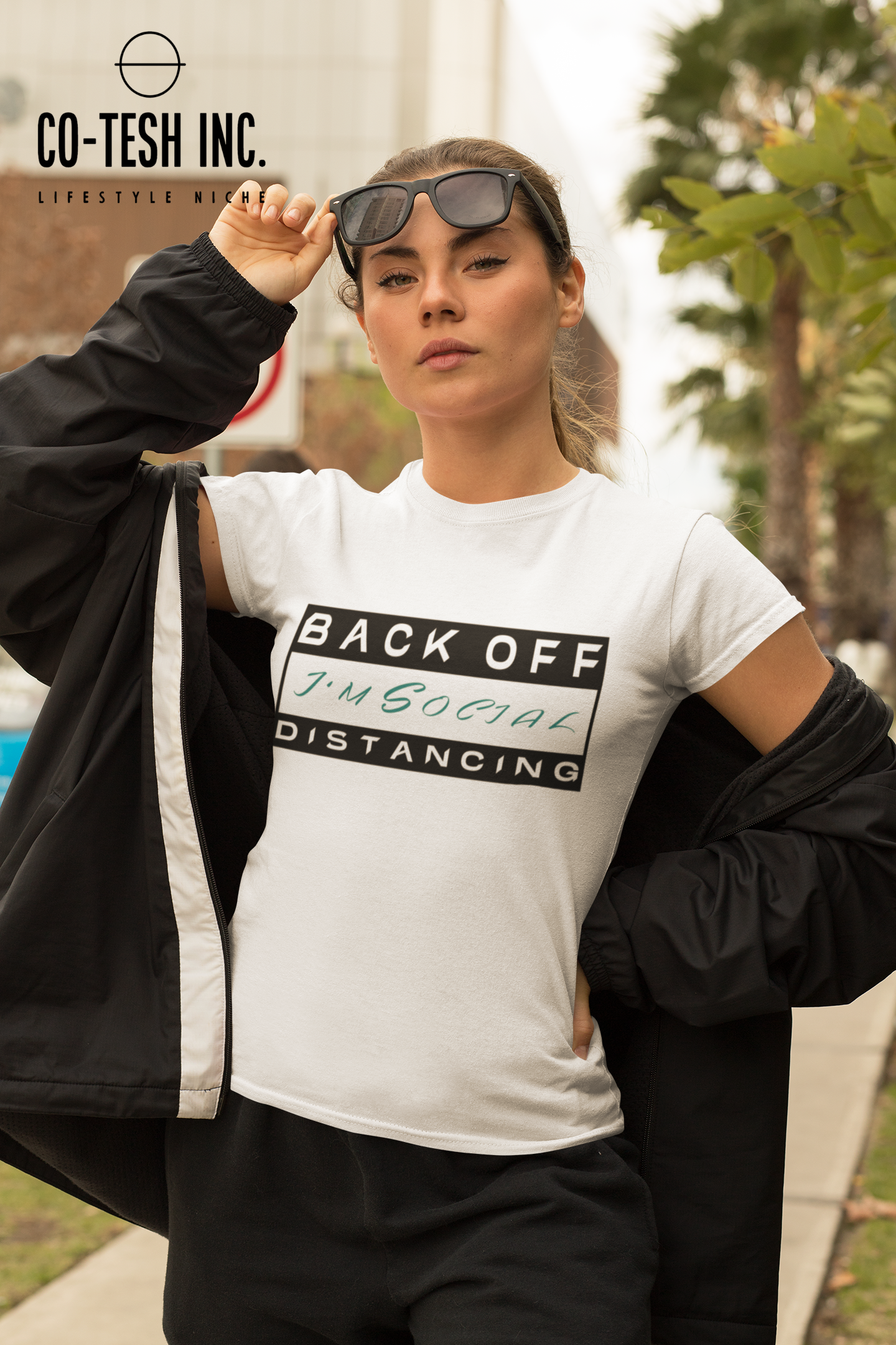 Back Off I am social distancing | Short-Sleeve Unisex T-Shirt | Conscious Movement | Expression tees | Cotesh