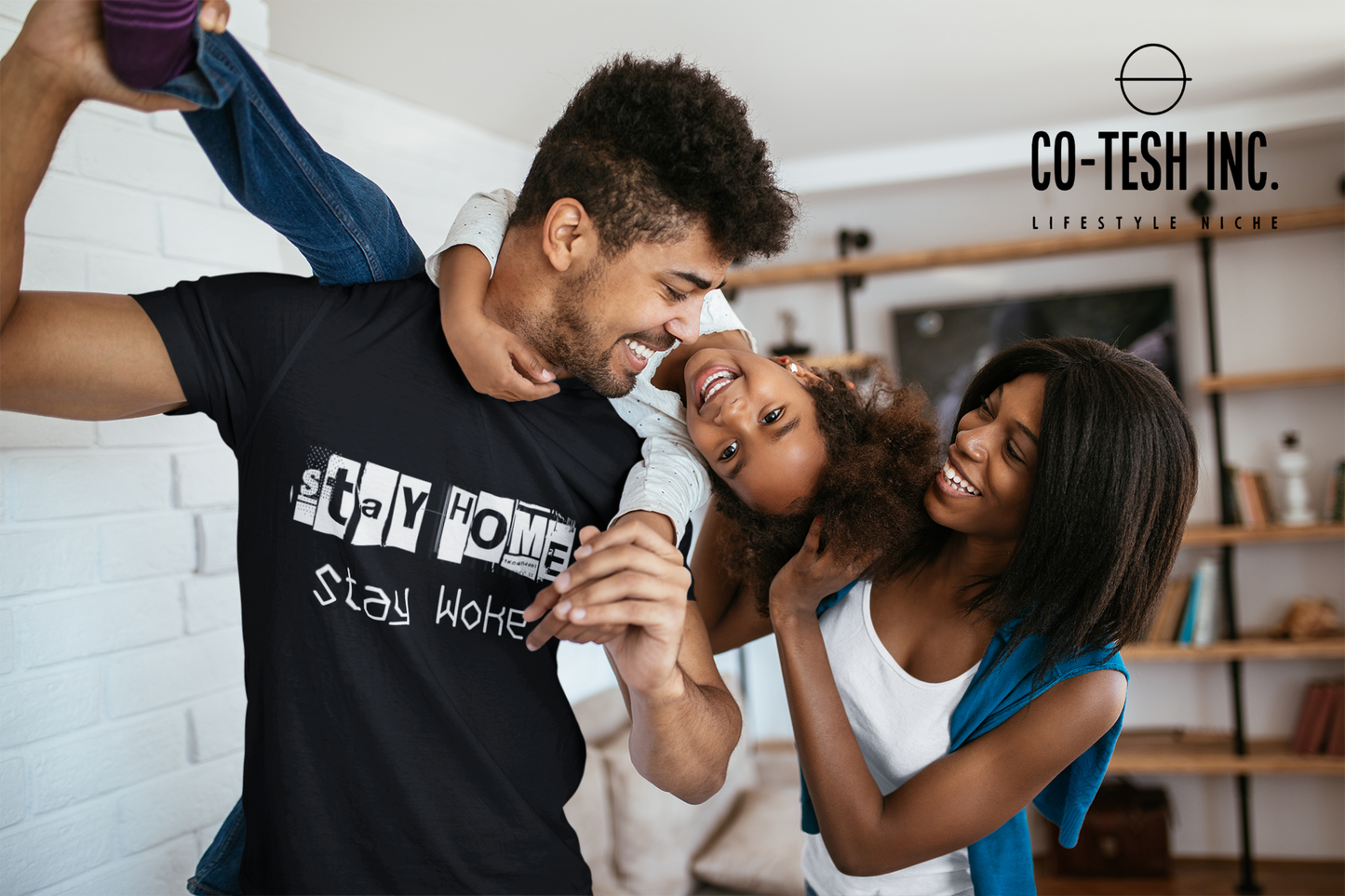 Stay Home Stay Woke | Short-Sleeve Unisex T-Shirt | expression tees | funny hooks | Cotesh