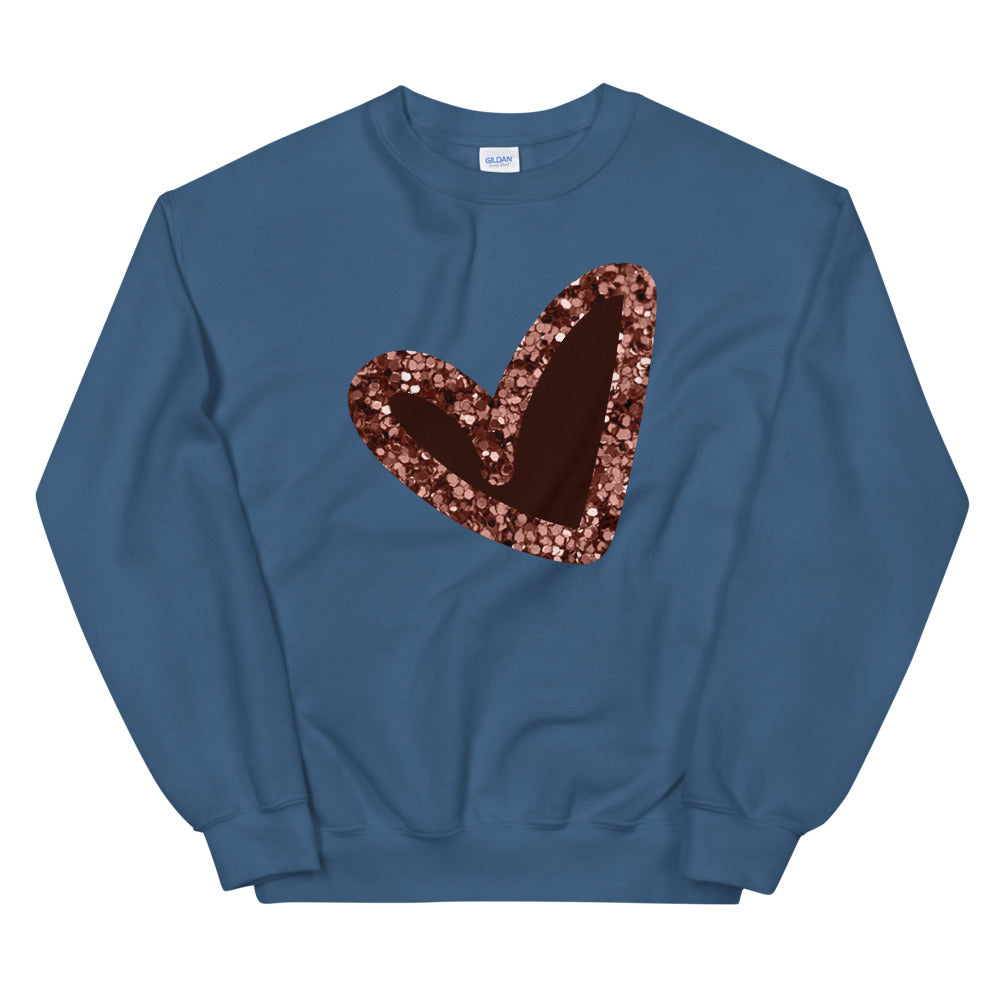 Pink|Glitter Heart Unisex Sweatshirt