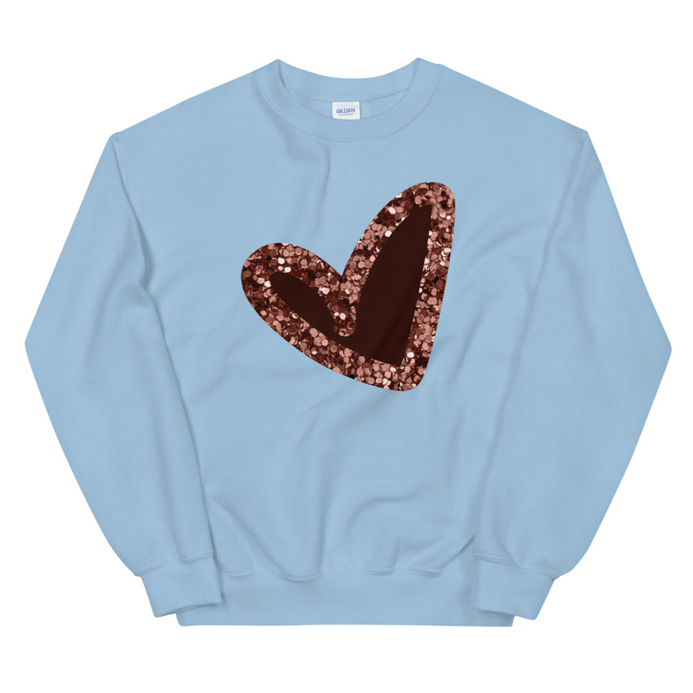 Pink|Glitter Heart Unisex Sweatshirt