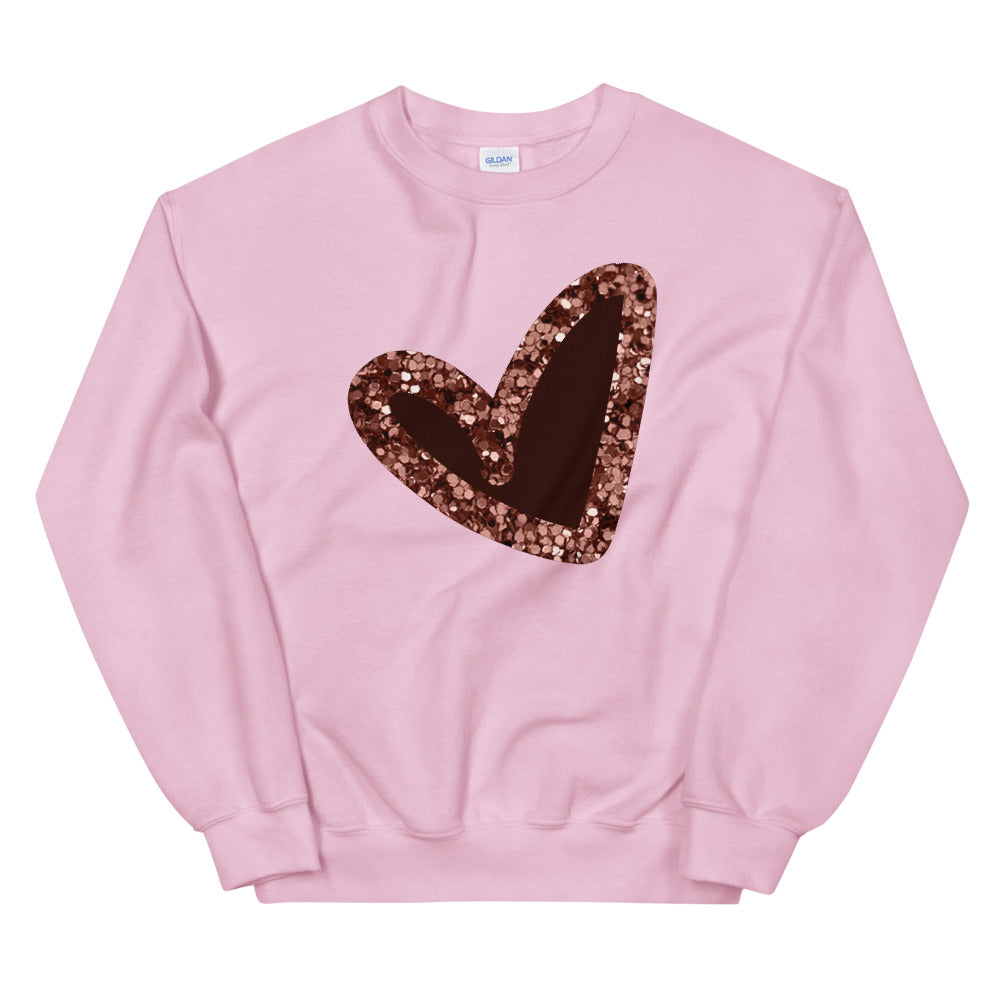 Pink|Glitter Heart Unisex Sweatshirt