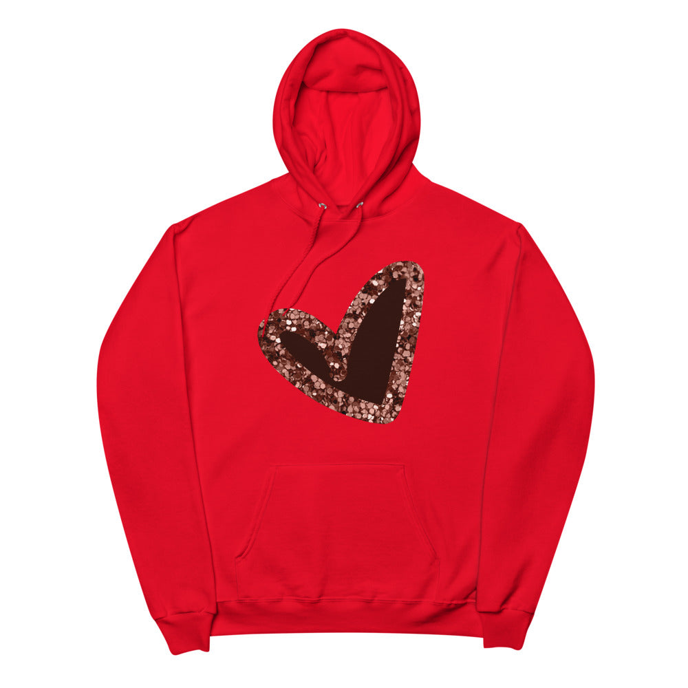 Pink|Glitter Heart Unisex fleece hoodie