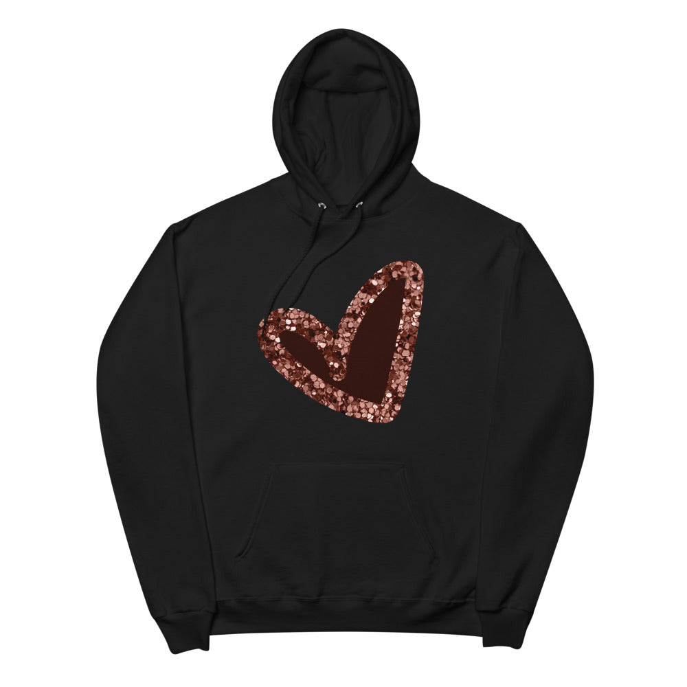 Pink|Glitter Heart Unisex fleece hoodie