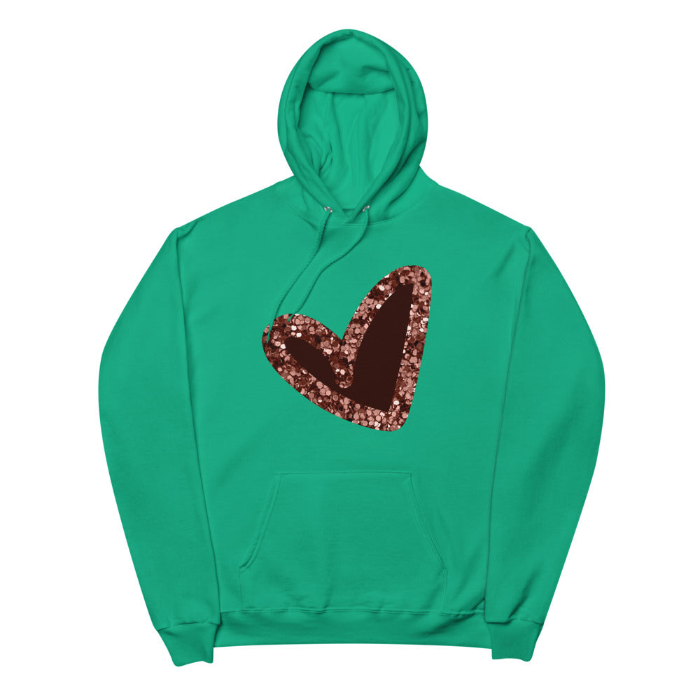 Pink|Glitter Heart Unisex fleece hoodie