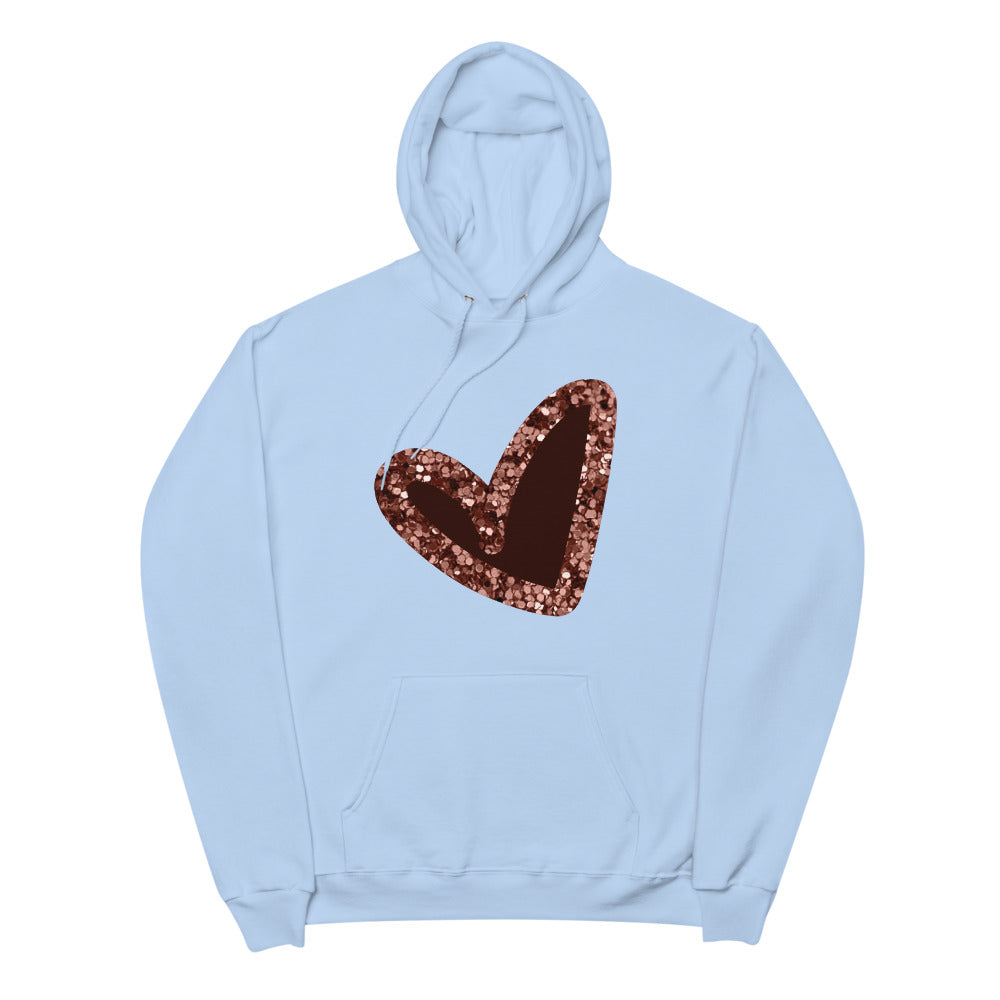 Pink|Glitter Heart Unisex fleece hoodie