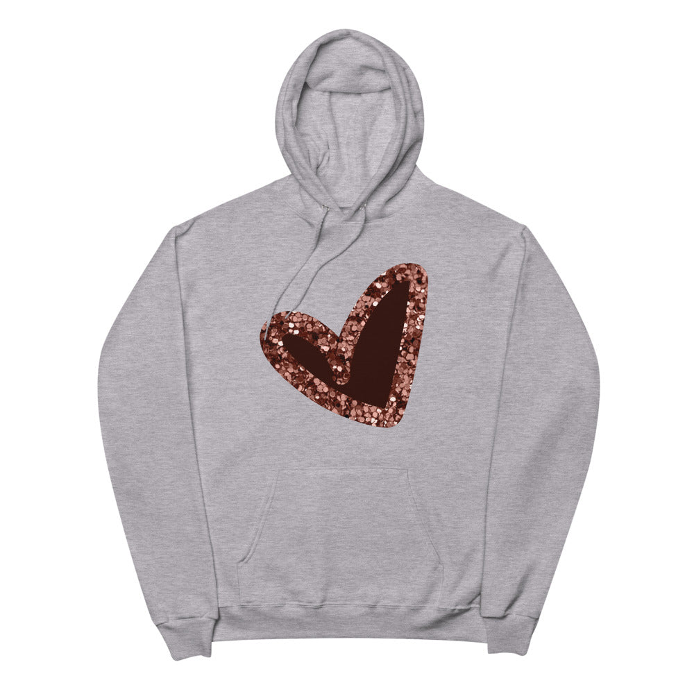 Pink|Glitter Heart Unisex fleece hoodie
