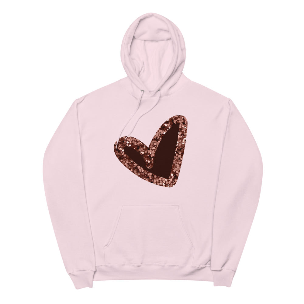 Pink|Glitter Heart Unisex fleece hoodie