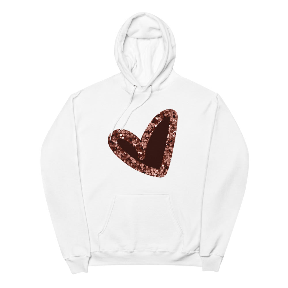 Pink|Glitter Heart Unisex fleece hoodie