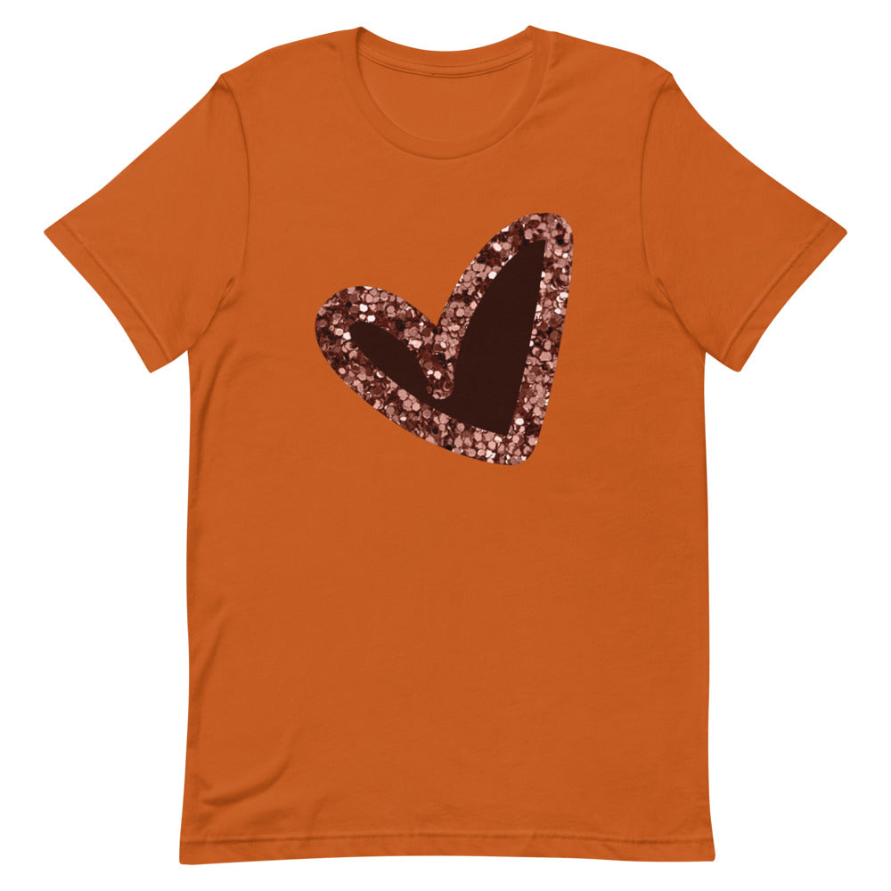 Glitter Heart | Pink Heart Short-Sleeve Unisex T-Shirt