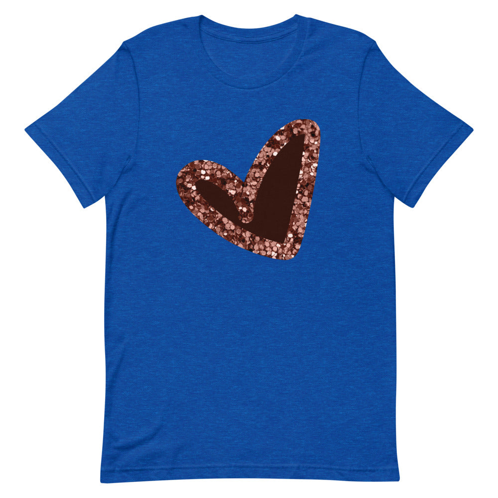 Glitter Heart | Pink Heart Short-Sleeve Unisex T-Shirt