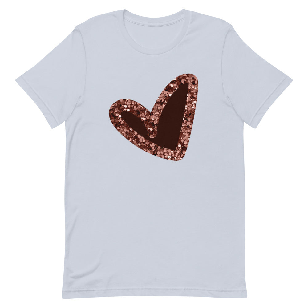 Glitter Heart | Pink Heart Short-Sleeve Unisex T-Shirt