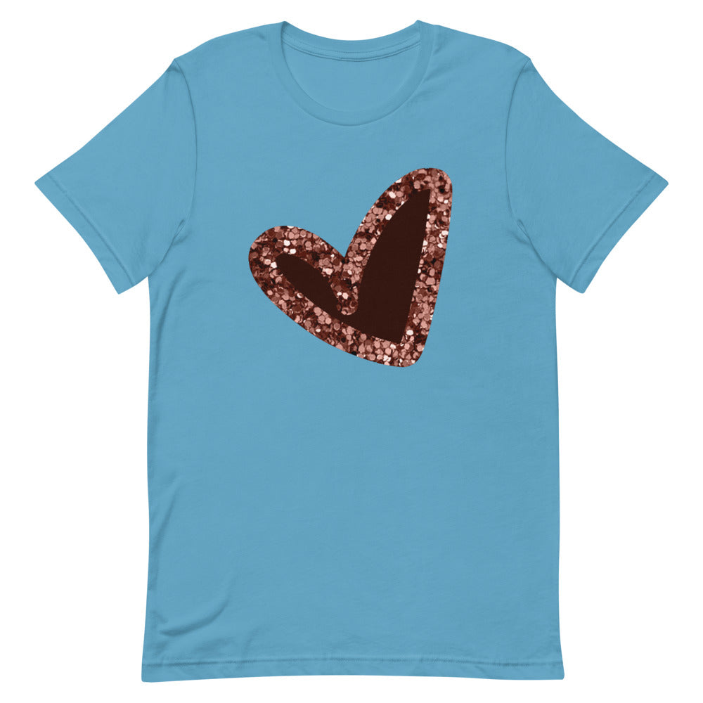 Glitter Heart | Pink Heart Short-Sleeve Unisex T-Shirt
