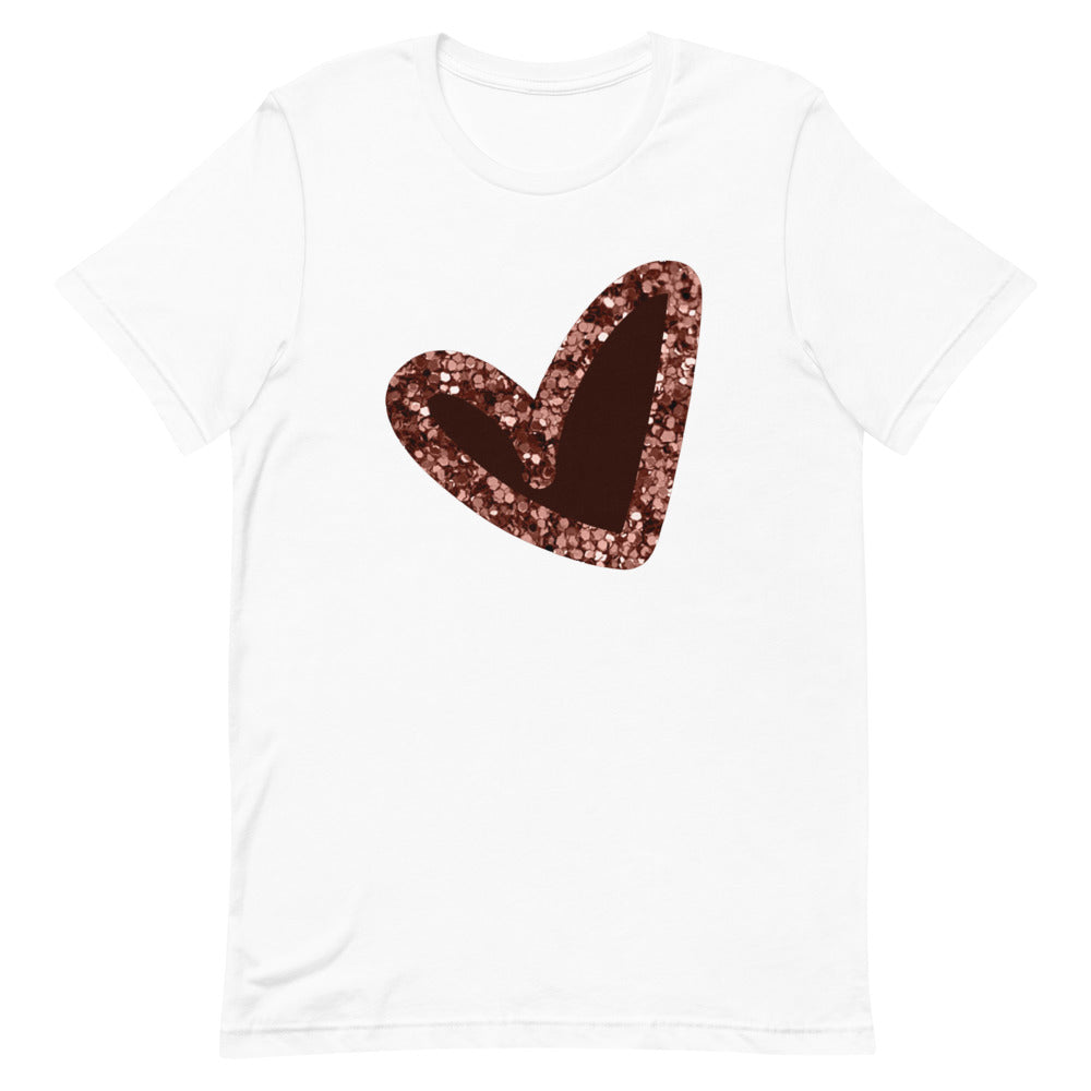 Glitter Heart | Pink Heart Short-Sleeve Unisex T-Shirt