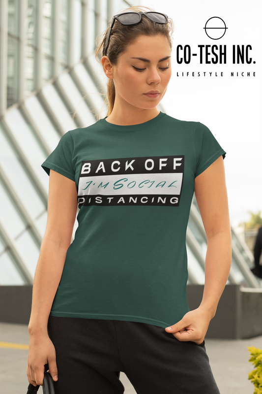 Back Off I am social distancing | Short-Sleeve Unisex T-Shirt | Conscious Movement | Expression tees | Cotesh