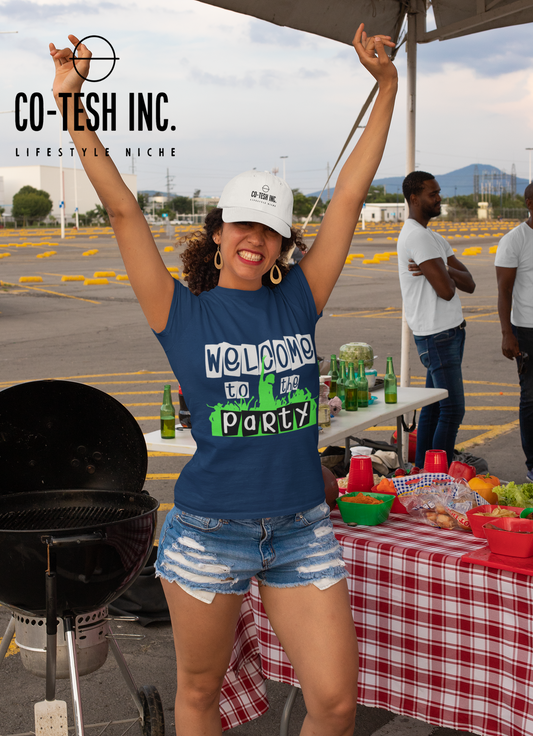 Welcome to the party | Short-Sleeve Unisex T-Shirt | expression tees | funny hooks | Cotesh