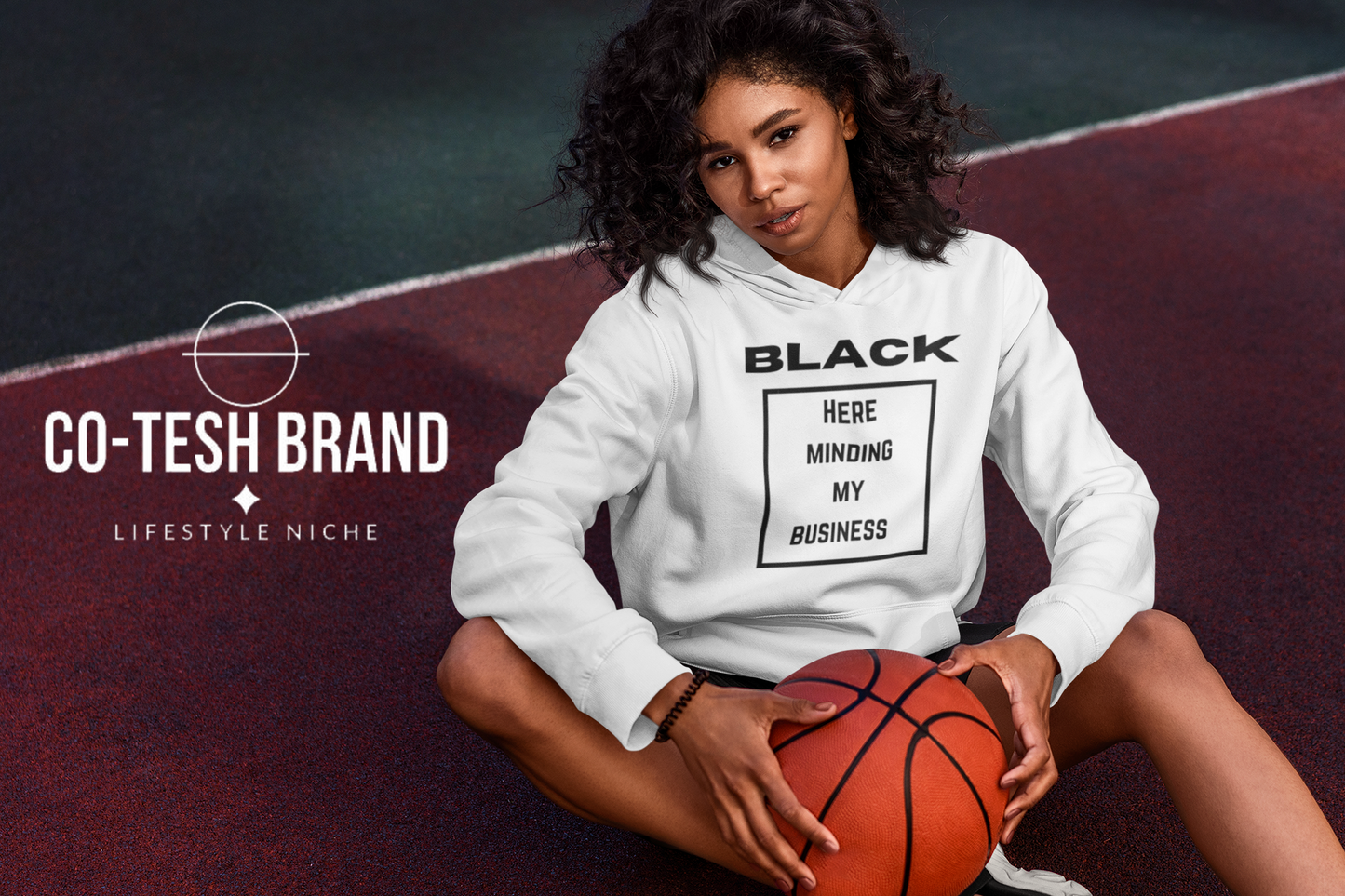 Black Here Just Minding My Business Unisex fleece hoodie