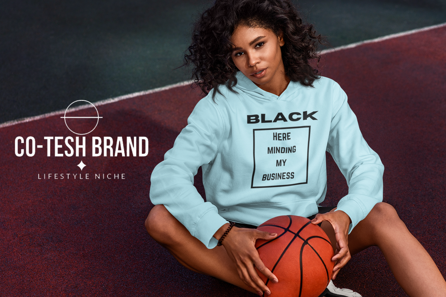Black Here Just Minding My Business Unisex fleece hoodie