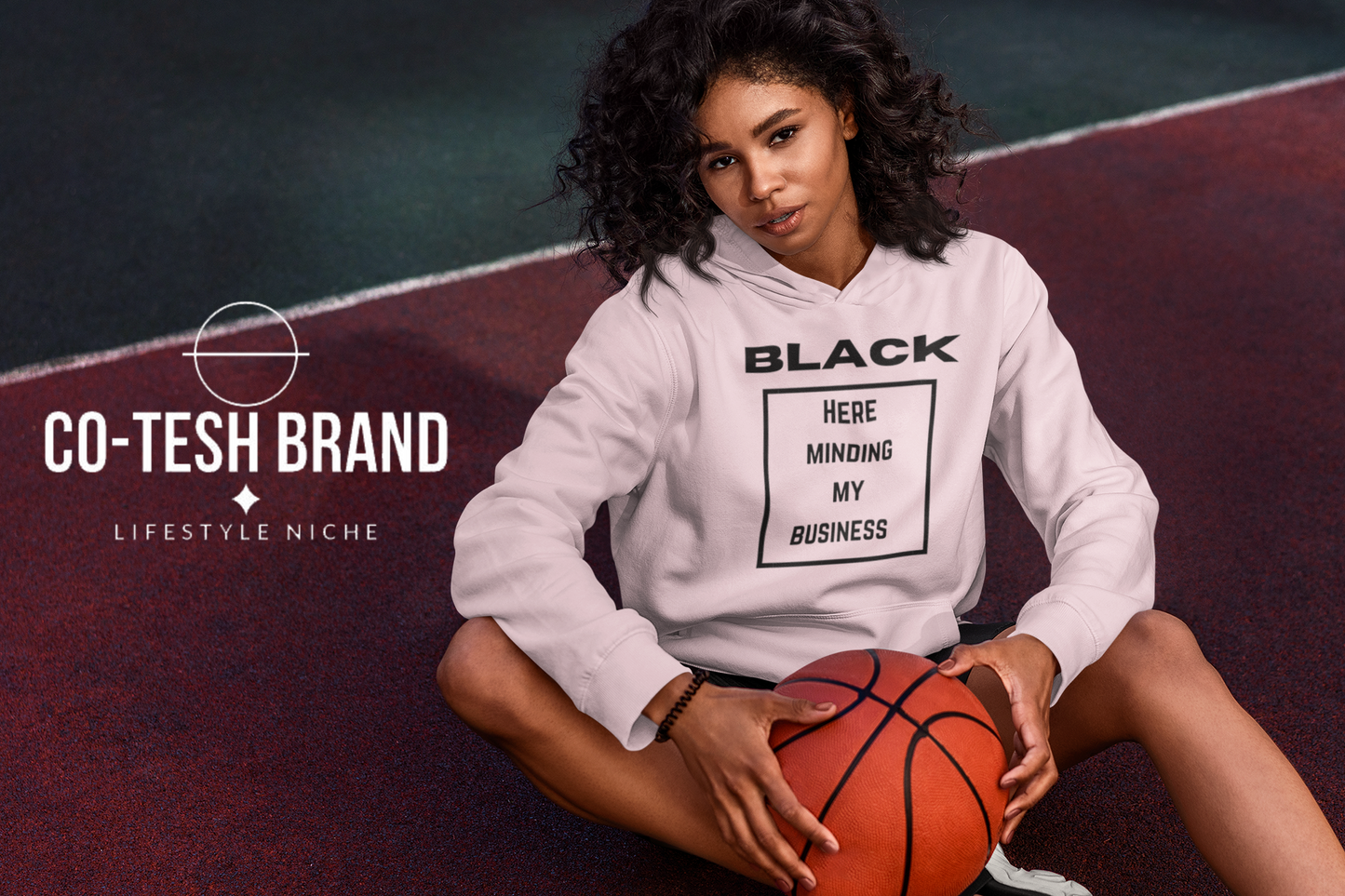 Black Here Just Minding My Business Unisex fleece hoodie