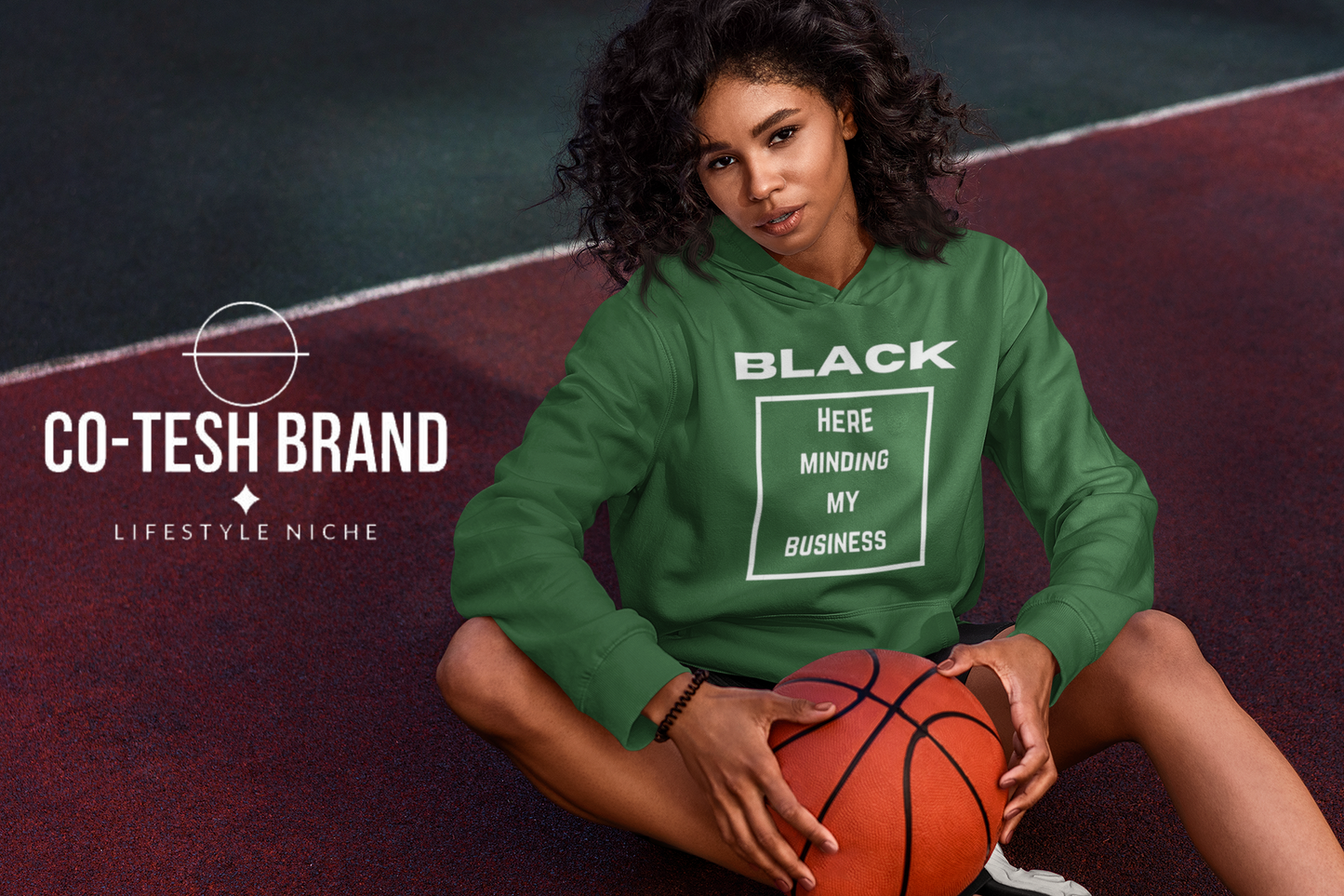 Black Here Just Minding My Business Unisex fleece hoodie