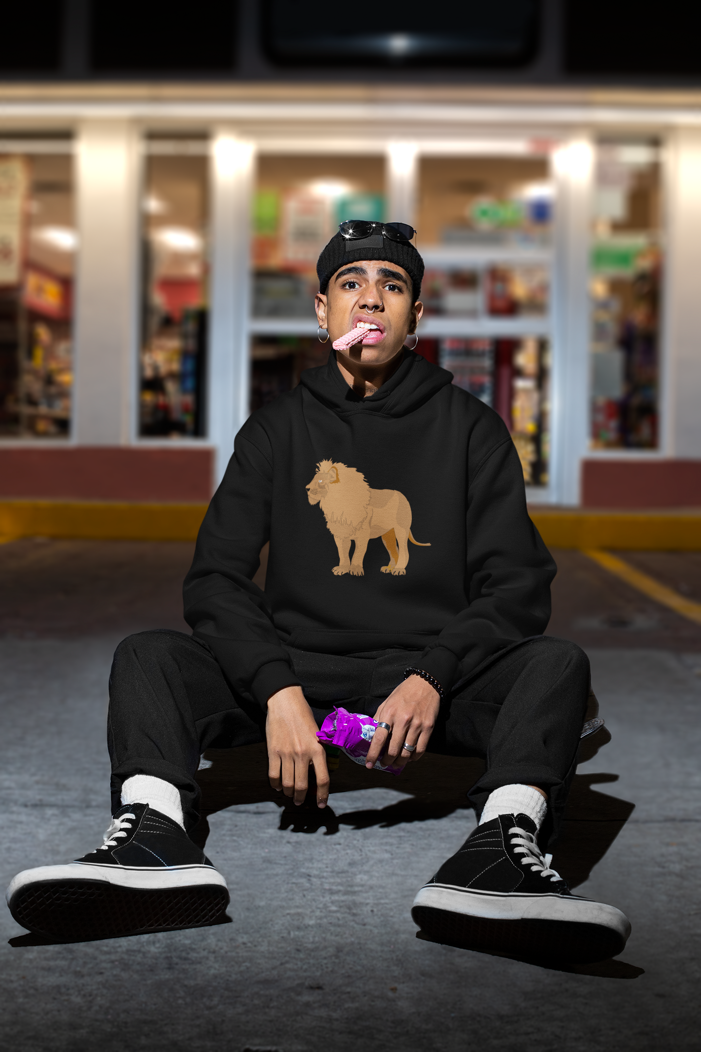 lion Unisex fleece hoodie