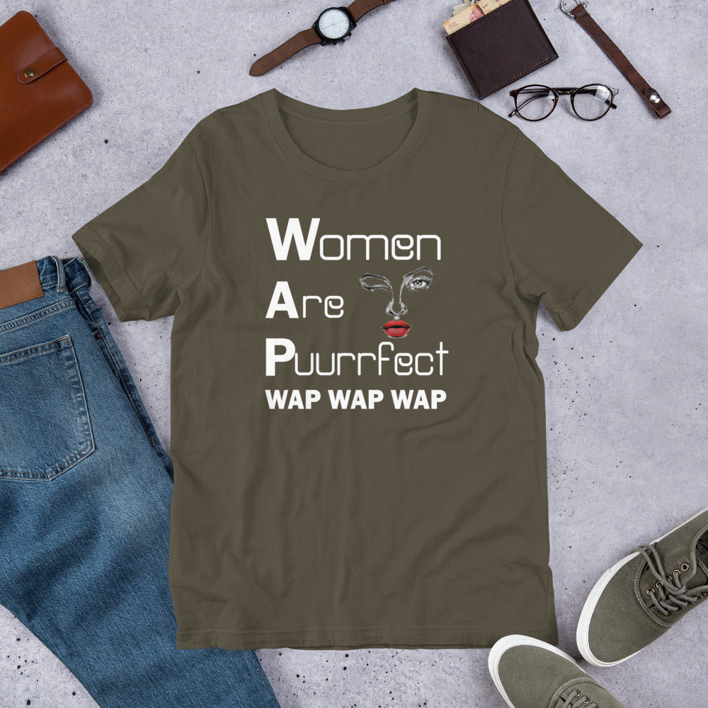 Women are purfect Wap wap wap Short-Sleeve Unisex T-Shirt | Cotesh | expression teez
