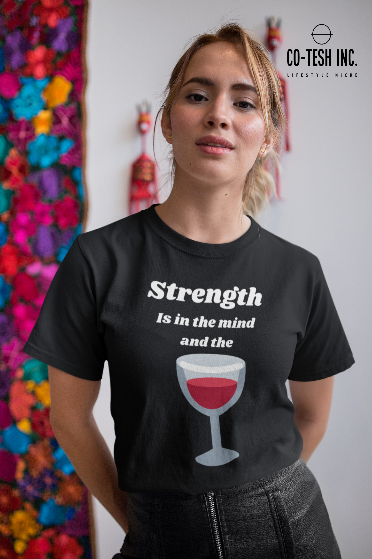Strenght is in the wine Short-Sleeve Unisex T-Shirt Cotesh