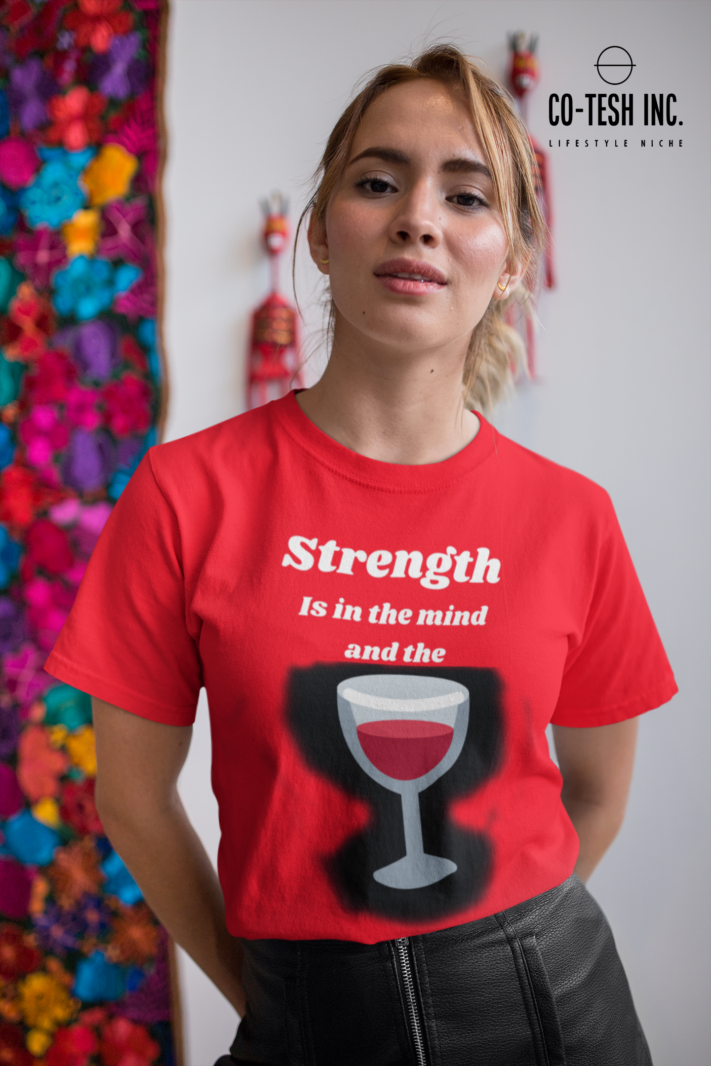 Strenght is in the wine Short-Sleeve Unisex T-Shirt Cotesh