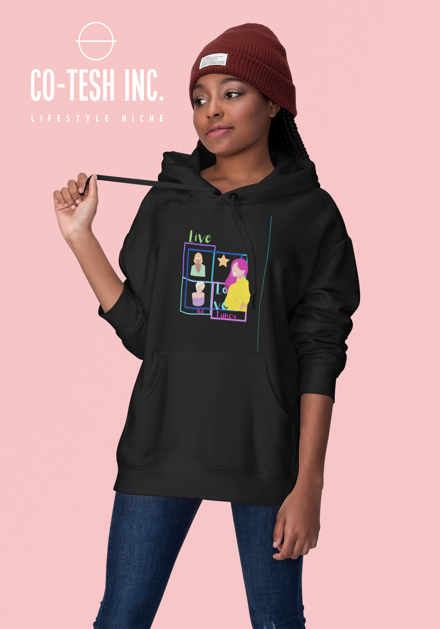 Live Love Be Fancy Unisex Hoodie Cotesh