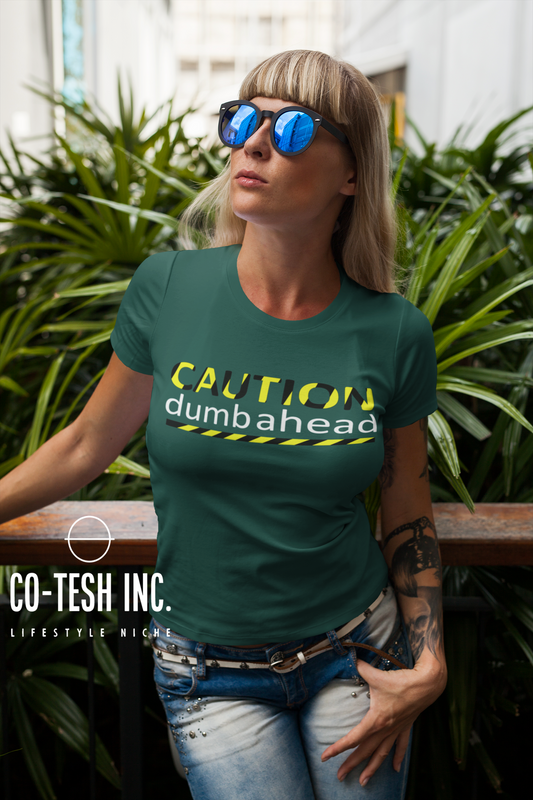 Caution Dumb Ahead | Short-Sleeve Unisex T-Shirt | Cotesh | Expression Teez