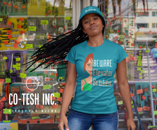 Beware Elevator Broken | Short-Sleeve Unisex T-Shirt | Expression tee | funny hooks | Cotesh