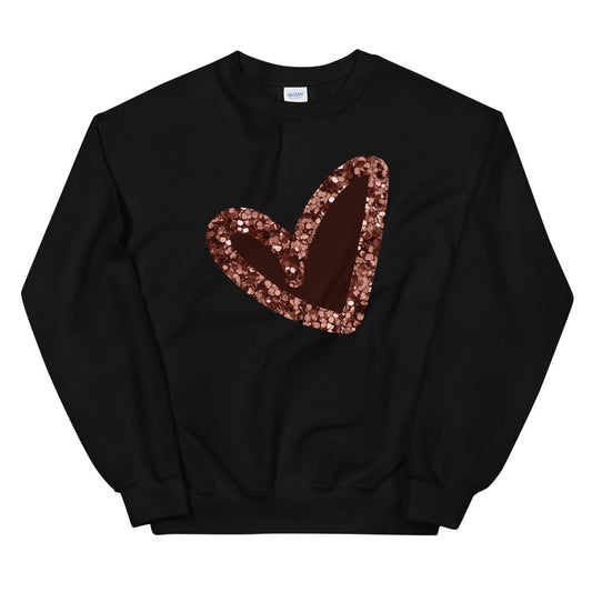 Pink|Glitter Heart Unisex Sweatshirt